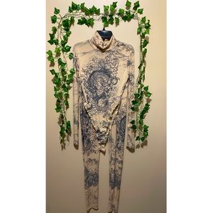 Fashion Nova Light my fire mesh matching suit